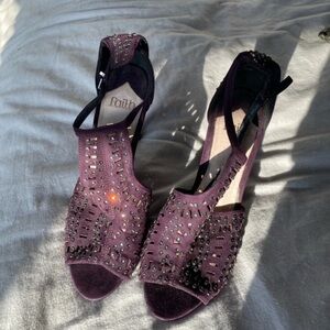 Faith Dark Purple Embellished Heels